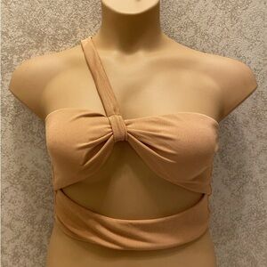 SHEIN Rose Gold One-Shoulder Bikini Top